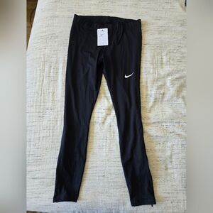 NWT Nike Women's Black Dri FIT Running Leggings with With Zippers